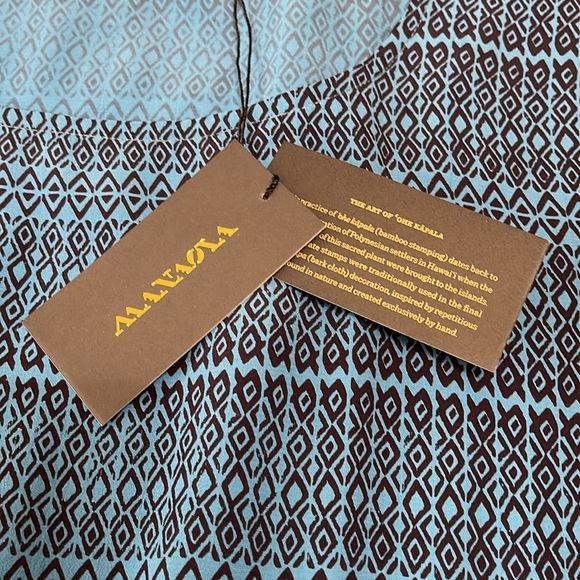 NWT Manaola Puako Kaftan Kapa Blue and Black O/S - Picture 7 of 11